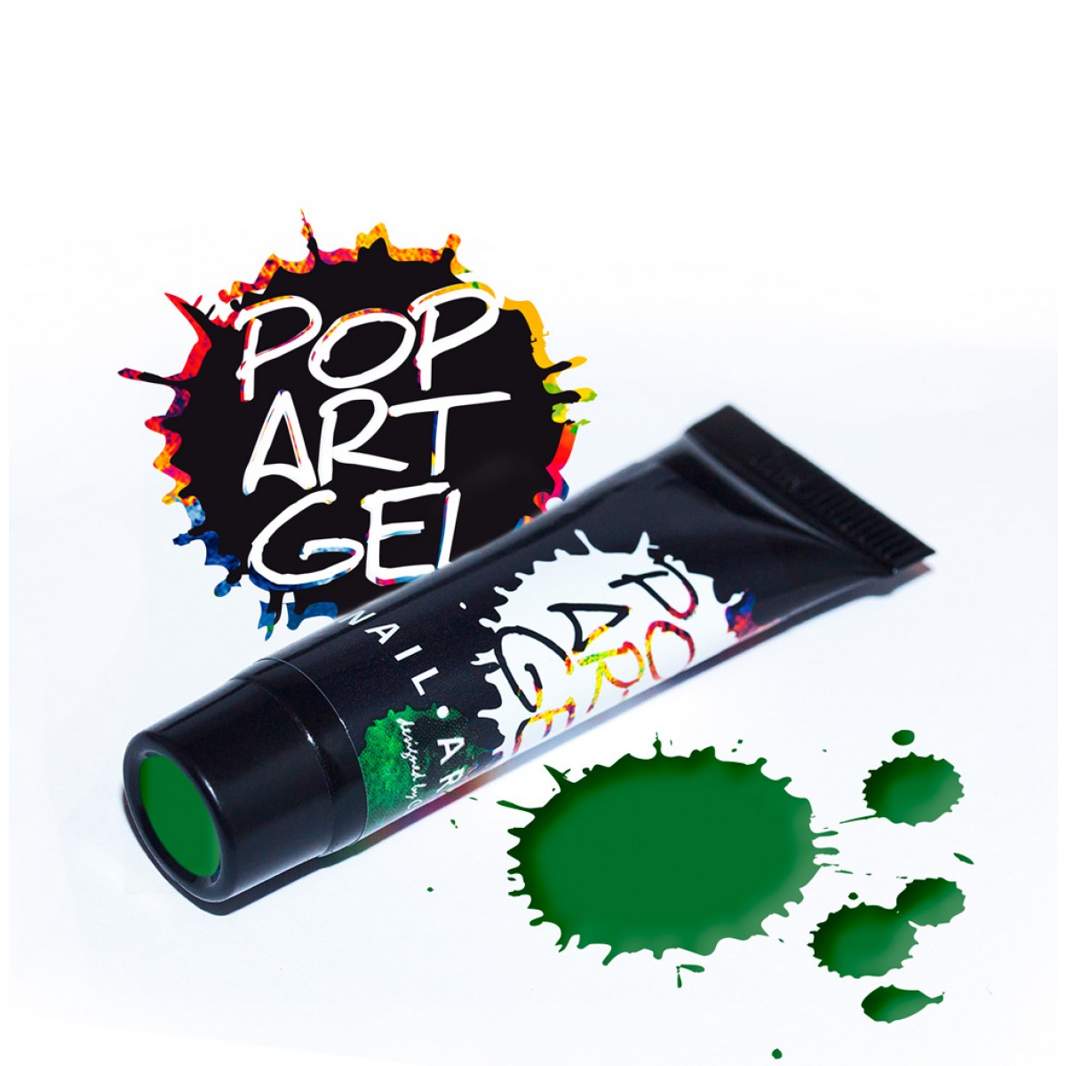 Gel pop art verde oscuro