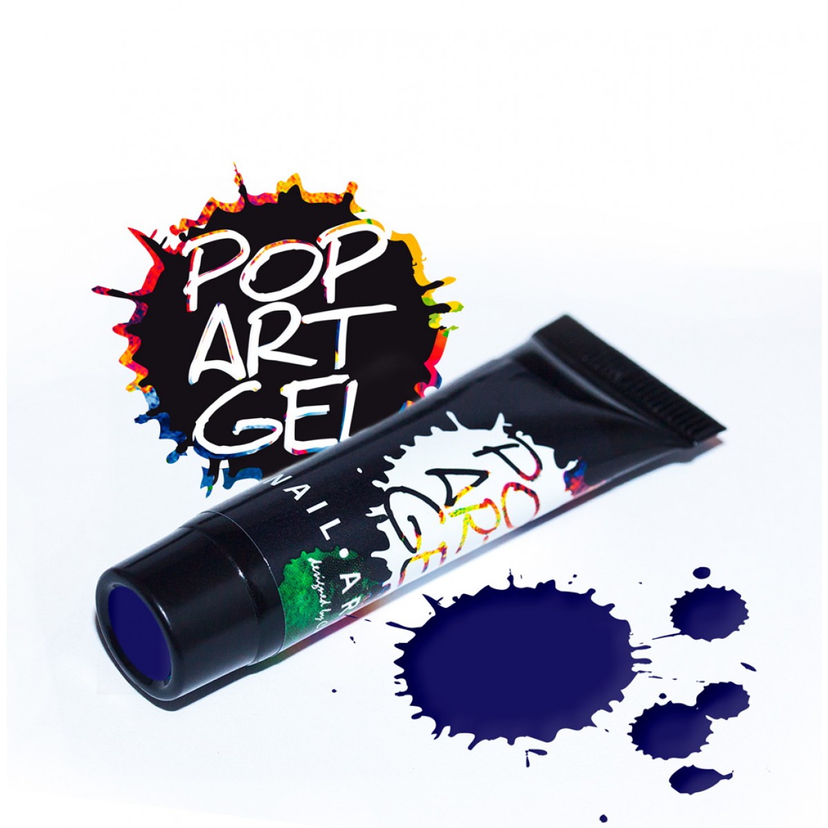 Gel pop art azul oscuro