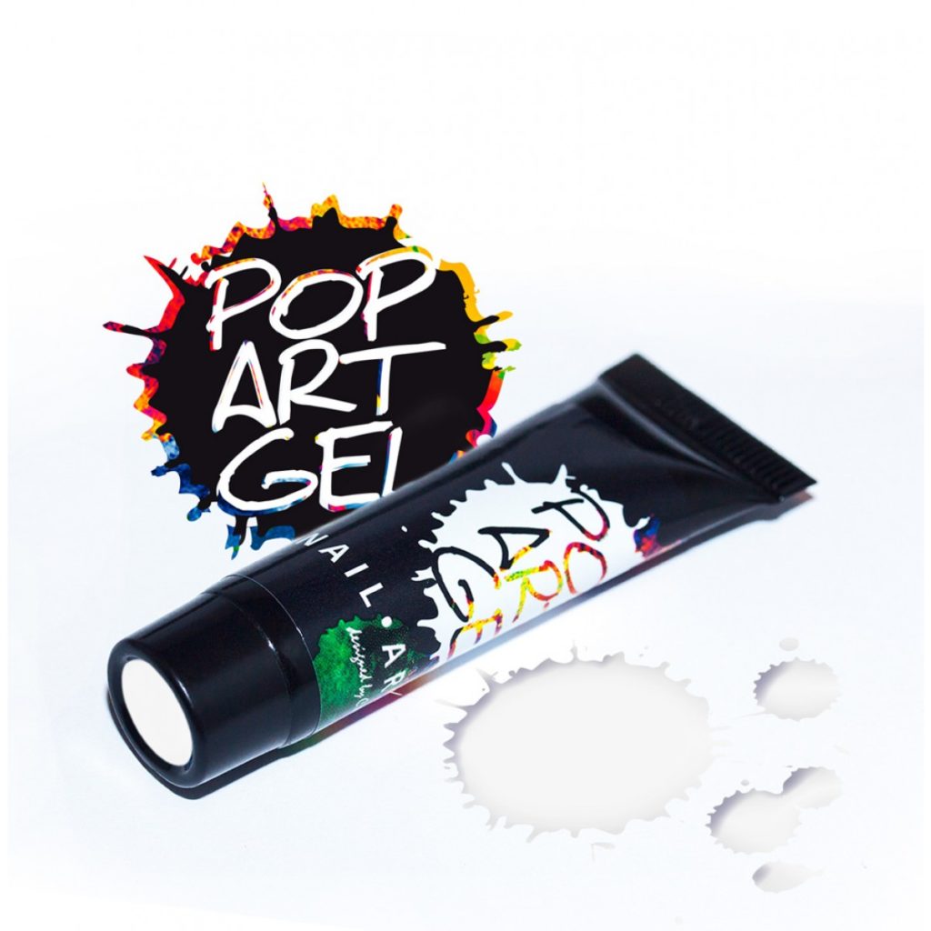Gel pop art blanco
